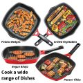 Hawkins Grill Pan, Non Stick Die Cast Grilling Pan with Glass Lid. 