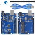 UNO R3 Development Board ATMEGA328P CH340 / ATEGA16U2 Compatible For Arduino with Cable R3/R4 UNO Proto Shield Expansion Board. 