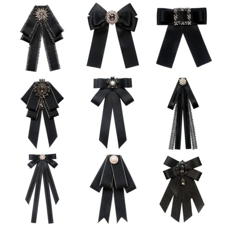 Fashion%20Polyester%20Ribbon%20Bowknot%20Brooch%20Pin%20Black%20Vintage%20Collar%20Pretied%20Necktie%20Clip%20Crystal%20Rhinestones%20Jewelry%20Bowtie%20Women%20-%20Image%205