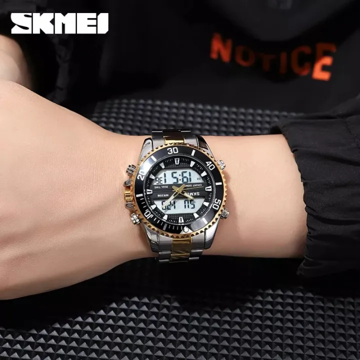 SKMEI%201850%20Multifunction%203Time%20Analog%20Digital%20Stainless%20Steel%20watch%20For%20Men%20-%20Image%208