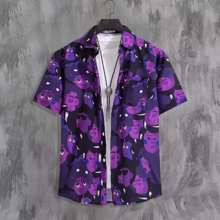 High%20Quality%20Flower%20Shirt%20Men's%20Short%20Sleeve%20Beach%20Shirt%20Sanya%20Xiawei%20Style%20Thailand%20Travel%20Vacation%20Couple%20Leisure%20Set%20-%20Image%207