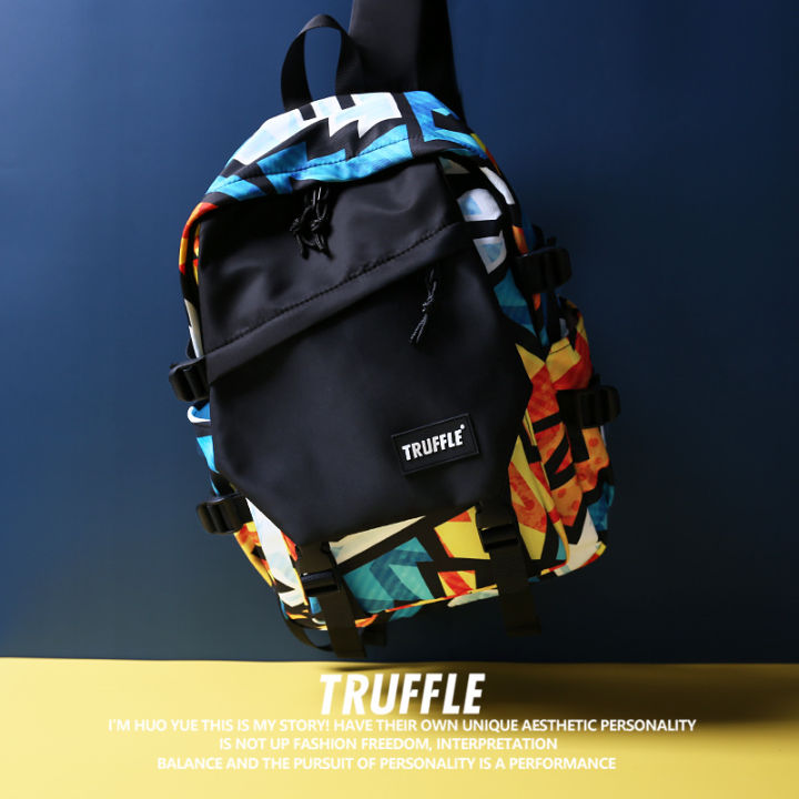 TRUFFLE%20Graffiti%20Printed%20Waterproof%20Soft%20Hip-Hop%20Backpack%20With%2016"%20Laptop%20Storage%20Capacity%20For%20Unisex%20-%20Image%205