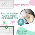 Baby Proofing Electrical Protector Socket Plug Cover Guards - Pack of 6 , White, Open Socket Guards Protector for Kids Safety, Electric Plugs Cover, Baby Safety Product. 