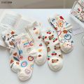 DISICHEN Profesional New Japanese Cute Cartoon Bear Girl Stockings Tide Tube Socks Candy Color Cotton Socks. 