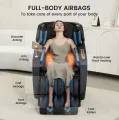 Real Relax 3D Massage Chair, Full Body Zero Gravity Recliner with SL Track, Yoga Stretching, Foot Rollers, Bluetooth, Heating, Black. 