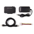 USB SATA IDE Adapter w/ 12V2A Power Cable,2.5 3.5 IDE / SATA HDD to USB 3.0 Converter,2.5 SSD / IDE Hard Drive CD-ROM to USB 3. 