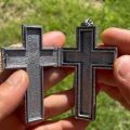 New Design with Secret Compartment Cross Pendant Necklace Openable 3D Printed Chain Pendant Necklace Vintage Stainless Steel Charm Jewelry. 