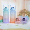 1Pcs 2L Motivational Sports Water Bottles With Times To Drink Removable Strainer Straw Sipper Leakproof. 