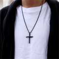 ANX Matte Black Cross Stainless Men's Pendant / Designs Available/Metal Locket. 