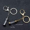 NEW Cylinder Glass Vial Keychain for Ash Sand Steel Wishing Bottle Pendant Keepsake Openable Screw Cap Perfume Jars. 