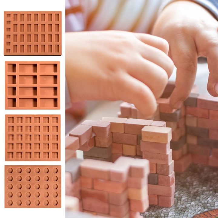 Tool Red Mini Brick Silicone Mold Building Making Construction Material Tile Model Mould Handmade House DIY Accessories Miniature Brick Mold Sand Table