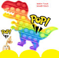 Pop It Fidget Toy Dinosaur Shape Rainbow Pop Sensory Squeeze Poppet Toy -. 