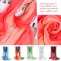 Summer Sun Protection Scarf Gradient Solid Color Literature Pashmina Soft Long Beach Scarves Women. 