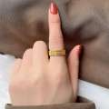 Moufu Same Style I Love You Forever Titanium Steel Gold 5201314 Engraved Romantic Numbers Couple Ring. 