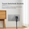 16A Wall Socket Touch Sensor Switch Europe Russia Spain Germany Grey Crystal Glass Panel Home Improvement C EU Plug. 