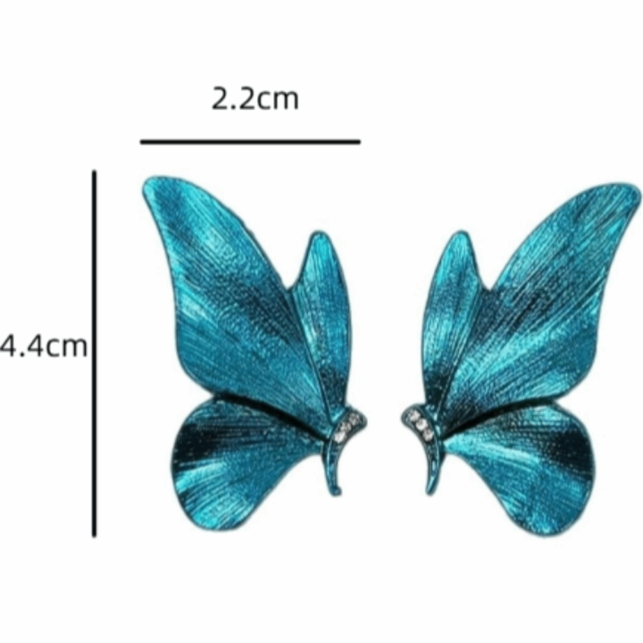 1%20Pair%20Fashion%20Blue%20Butterfly%20Earrings%20Stud%20Party%20Wings%20Studs%20Elegant%20Women's%20Ear%20Accessories%20-%20Image%202