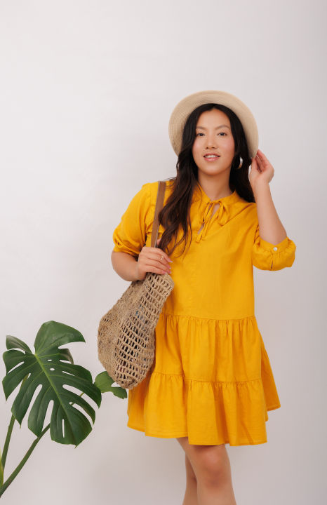 Women's%20LOGO%20Smock%20Dress%20Casual%20Midi%20Length%20Fitted%20Dress%20-%20Image%203