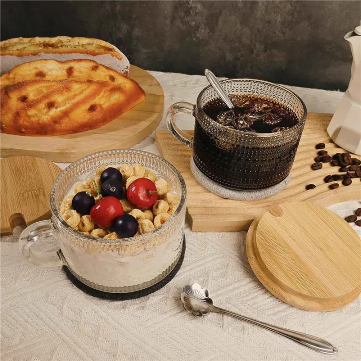 Vintage%20Coffee%20Glass%20Mugs%20Set%20of%202,%20Glass%20Coffee%20Tea%20Cups%20with%20Bamboo%20Lids,%20Coaster%20and%20Spoons,15Oz%20Clear%20Embossed%20450ML%20A%20-%20Image%205