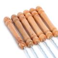 12Pcs Reusable Barbecue Skewer Rod 35CM BBQ Stick Wood Handle. 
