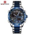 NAVIFORCE  Nf9171 Double Time Digital Analog Stainless Steel Waterproof Military Watch. 