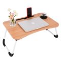 Portable Laptop Table: Foldable Desk with Legs, iPad Slot - Ideal for Eating, Working, and Studying Anywhere. 