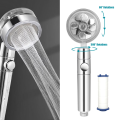 Turbocharged Handheld Shower Head,Propeller Driven Shower Heads,High Pressure Water Saving, Pause Button,360 Degrees water Install /  Asan Wholesale. 