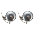 2X Retro Aluminum Bicycle Belly Jingle Bicycle Berber Pukkh Ding East Silver Bicycle Bell. 