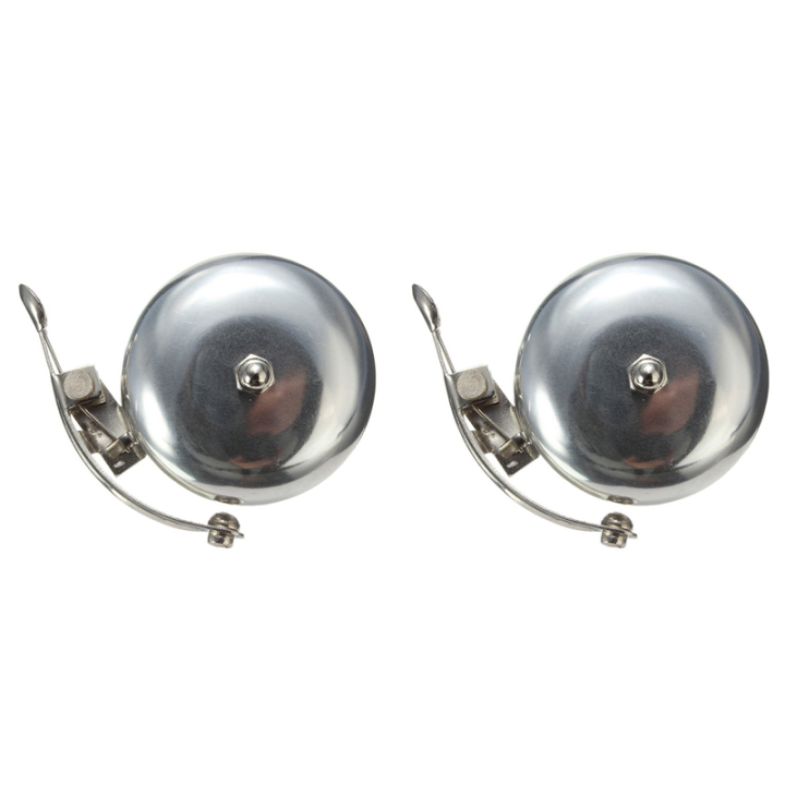 2X Retro Aluminum Bicycle Belly Jingle Bicycle Berber Pukkh Ding East Silver Bicycle Bell