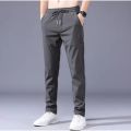 Summer Ice Silk Pants Men's Trousers Slim-fit Elastic Thin Korean Style Fashionable Japanese Style New Trendy Brand Casual Pants Cross-Border. 