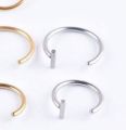 3 In 1 Fake Piercing Stud Set Ear Lip Nose Rings Fake Diaphragm Clip Lip Hoops. 