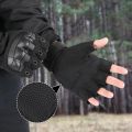 Gym Tactical Fitness Outdoor Protective Shell Antiskid Workout Riding Half Finger Gloves For Men. 