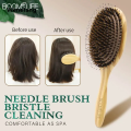 Wenefang Boar Bristle Hair Brush Women Wood Bamboo HairBrush Professional 2025 Curly Airbag Scalp Brush Comb for Hair Beauty Care Salon Tools. 