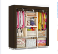 3 Layer Folding- Storage Wardrobe Model-88130 Portable Foldable Fabric Wardrobe Closet Storage Organizer For Clothes Rack Colour- Brown. 
