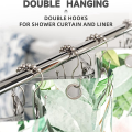 FORIDE 12 Pcs Shower Curtain Hooks, Shower Curtain Rings Rust Proof Balanced Glide Double Shower Curtain Hooks Silver. 