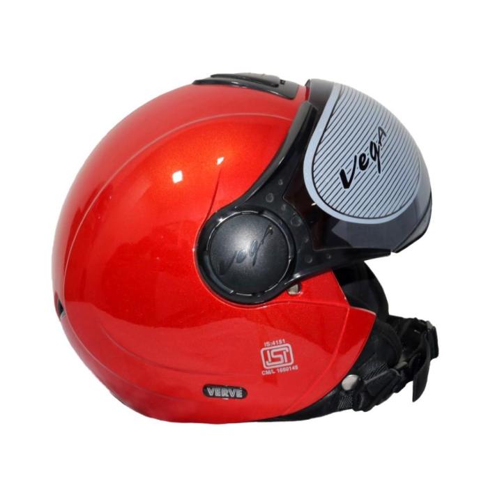 Vega%20%20Verve%20Red%20Open%20Face%20Helmet%20With%20Single%20Visor%20-%20Image%203