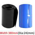 Width 380mm PVC Heat Shrink Tube Dia 242mm Lithium Battery Insulated Film Wrap Protection Case Pack Wire Cable Sleeve Black Blue. 