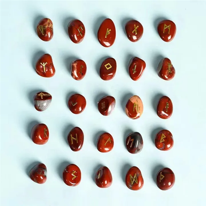 Red Rune Stones Rune Stones, 25 Irregular Pieces for Divination and Decoration Gifts ...