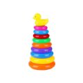 Montessori Rainbow Color Stacking Rings Tower Duck Bath Tub Toy For Kids Early Development Circle Jenga. 