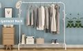 Iron Coat Rack/Clothes Hanger Single Rod Stand, Full Body Iron. 