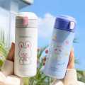 380ml Mini Kids Cute Thermos Bottle with straw 304 Stainless Steel Coffee Thermos Tumbler Vacuum Flask. 