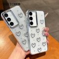 DISICHEN 56 A36 A54 A2606 A165 A05 E A25 4 S23 S25 S2 Deluxe Plated Metal Love Glitter Case for Samsung Plus Ultra FA35 A5A05S A A34 A. 