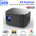 AUN A5 Android 9.0 LED Projector, Dust Proof Sealed, Real Full HD 1920x1080P 2GB 32Gb, 8000 Lumens. 