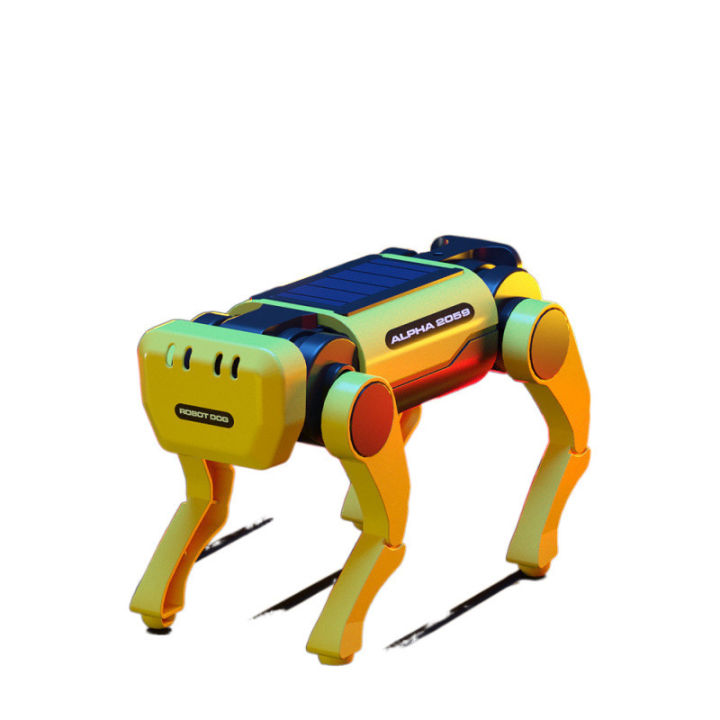 Basking in the sun can walk solar electric robot dog kids building toys ...