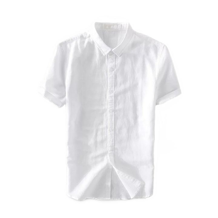 Half Sleeves Plain Soft Cotton Casual Shirt For Men - White | Fashion Half Sleeves Cotton Shirt For Men