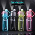 600ml Portable Water Bottle with Mist Spray: Creative Cover, Leak-proof, Ideal for Sport, Cycling, Gym, Beach. 