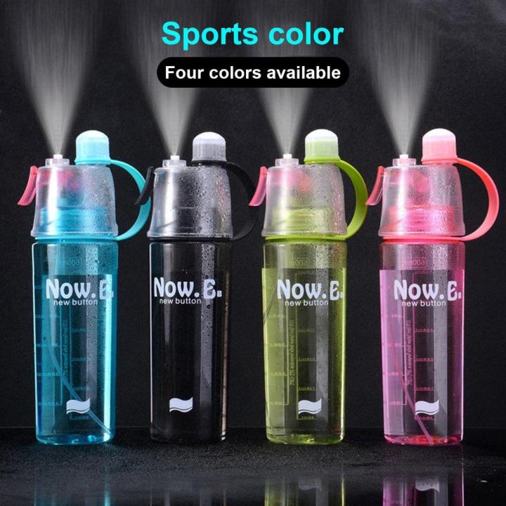600ml Portable Water Bottle with Mist Spray: Creative Cover, Leak-proof, Ideal for Sport, Cycling, Gym, Beach