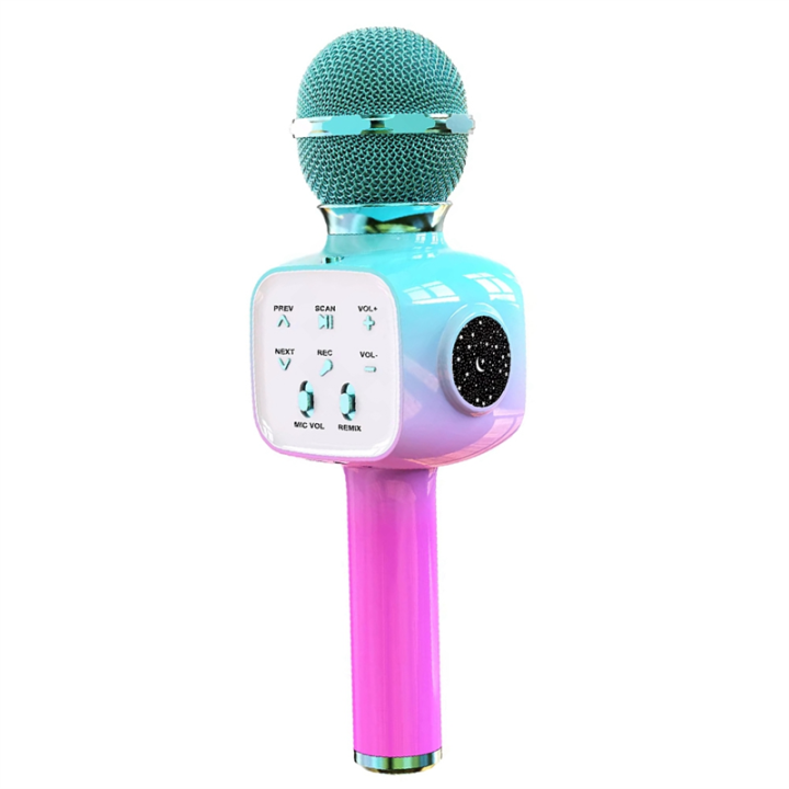 Portable Singing Machine Wireless Bluetooth Karaoke Microphone Handheld Projector for Home KTV Party Kid Gift