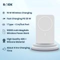 Rock 10000 mah MagSafe Powerbank | 15W Wireless Charging | PD 20W Fast Charging | Portable Compact Power Bank | Type-C | Powerbank for iPhone & Android. 