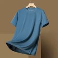 Source manufacturer: Ice Silk Men's Quick Drying Short Sleeve T-Shirt, Summer High Elasticity Ice Feeling Breathable Top, Cross-border Factory Wholesale. 
