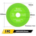 New 100X20X15mm Glass Cutting Disc High Hardness 115X15X22.23mm Diamond Saw Green Grinding Wheel Ceramic Tile Jade. 